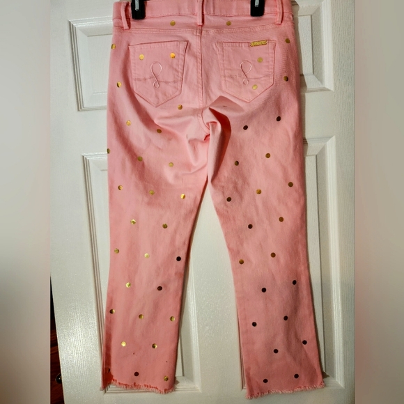 Lilly Pulitzer pink gold polka dot jeans - Picture 2 of 2